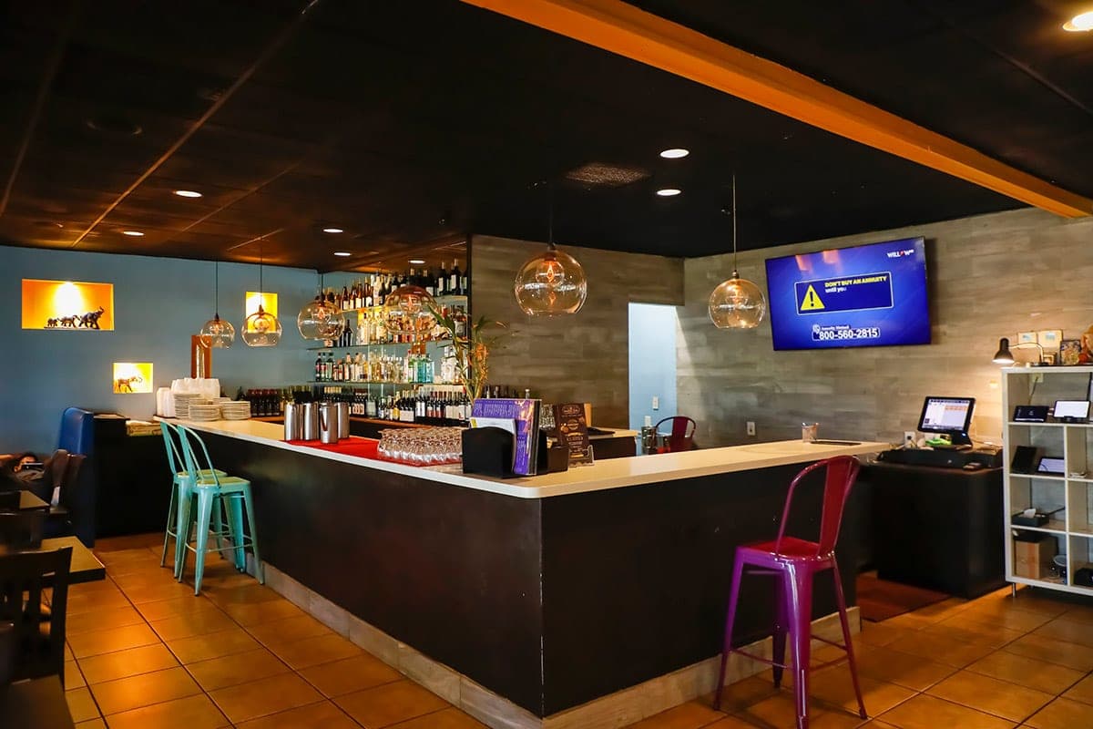 The Bombay Cafe bar from a wider angle